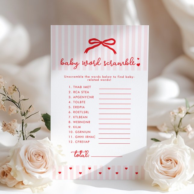Baby Word Scramble Red Bow Coquette game (Créateur téléchargé)