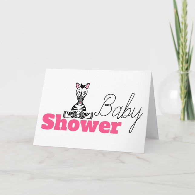 Baby Zebra, Baby shower Invitation (Devant)