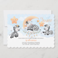 Baby Zebra Baby shower Invitation