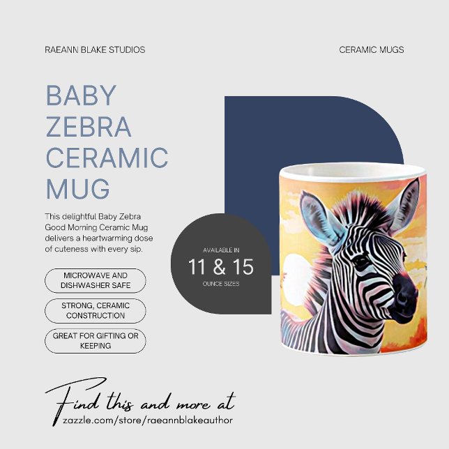 Baby Zebra Good Morning Céramique Mug (Créateur téléchargé)