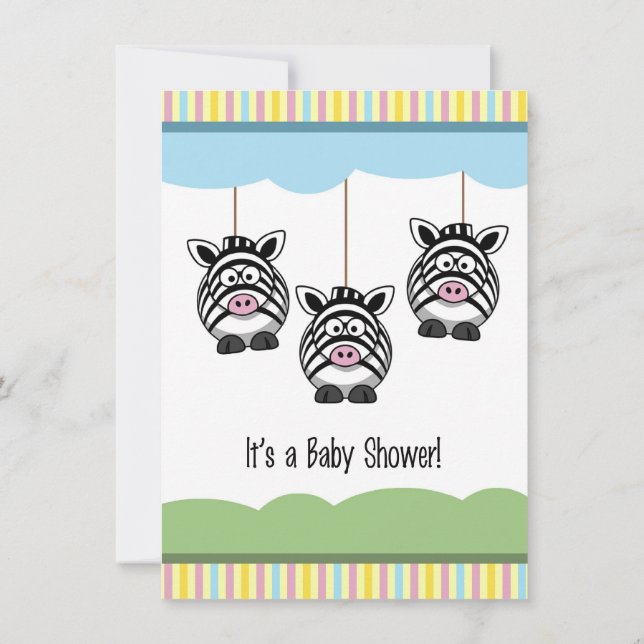 Baby Zebras Baby shower Invitation (Dos)