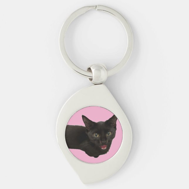 Baby Zina – Porte-clés chat noir mignon (Devant)