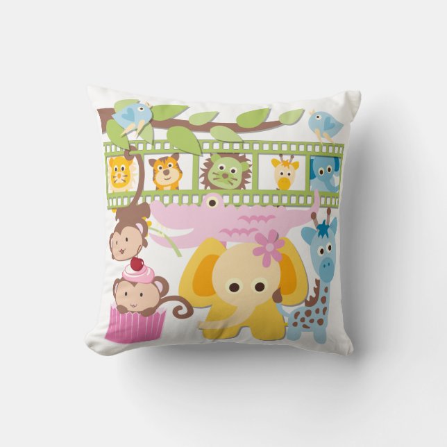 Baby Zoo Animaux Coussin (Recto)