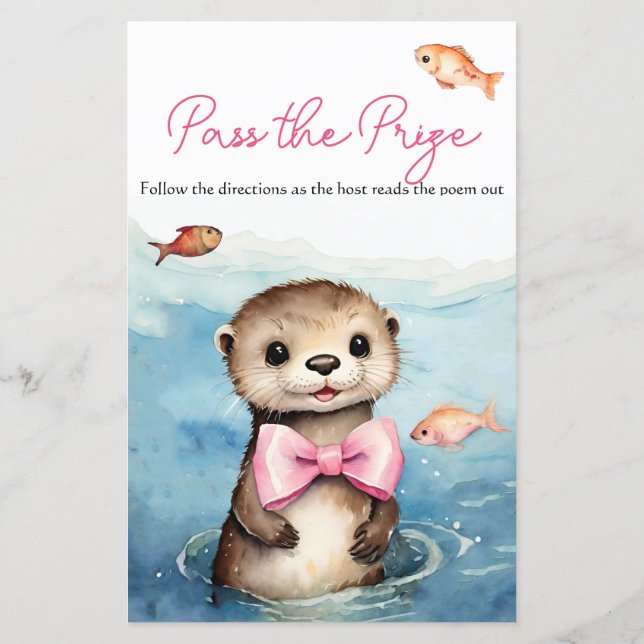 BabyOtter Baby shower Passez le jeu du prix (Dos)