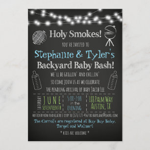 BaByQ BBQ Baby shower Invitation et carte de livre