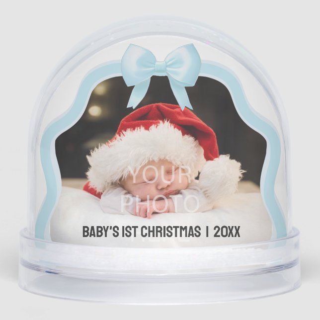 Baby's 1st Christmas Bow Snow Globe - Blue (Avant)
