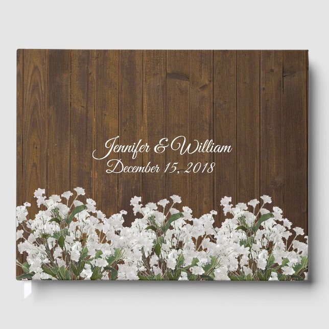 Babys Breath Rustic Mariage livre d'hôtes (Recto)