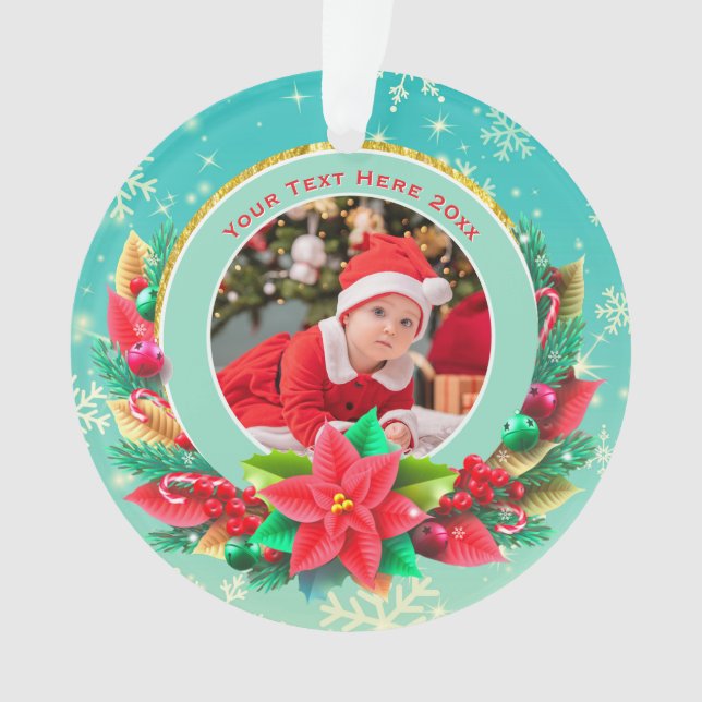 Baby's First Christmas Custom Name Photo Keepsake (devant)