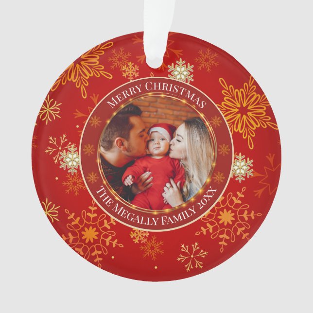 Baby's First Christmas Custom Name Photo Keepsake (devant)