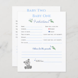 Babyshower bébé prédictions rustique twin thème ga