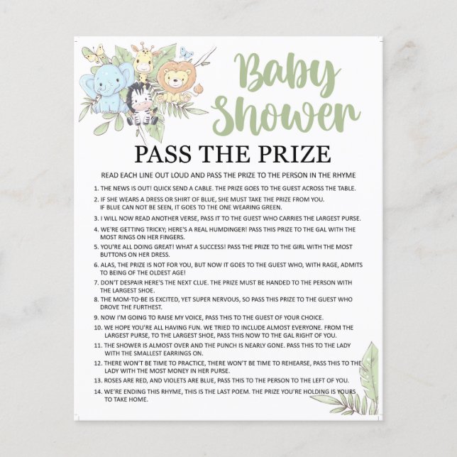BabyShower Jeu/Autre Jeu sur le dos (Devant)