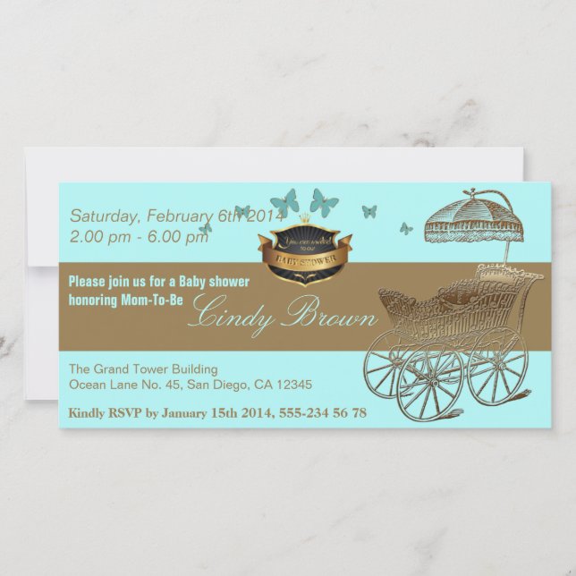 BabyShower / The Golden Carriage - Invitation (Devant)