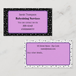 Babysitter Contact Carte de visite