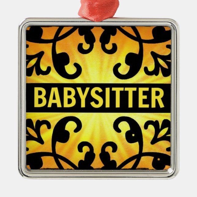 Babysitter Damask Ornement de Noël (Devant)