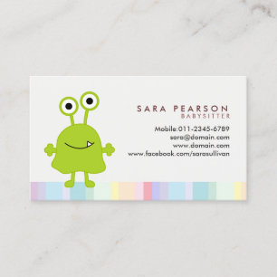 Babysitter mignonne Monster vert Alien Carte de vi