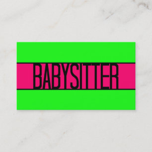 Babysitter Neon Green et Carte de visite rose chau
