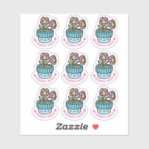 Bac à fleurs Happy Mail Autocollant Vinyl Coupé Pe