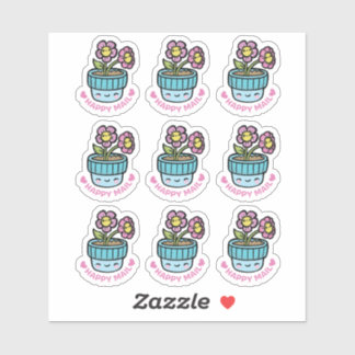 Bac à fleurs Happy Mail Autocollant Vinyl Coupé Pe