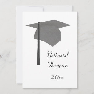 Bac de graduation gris-noir et invitations de base