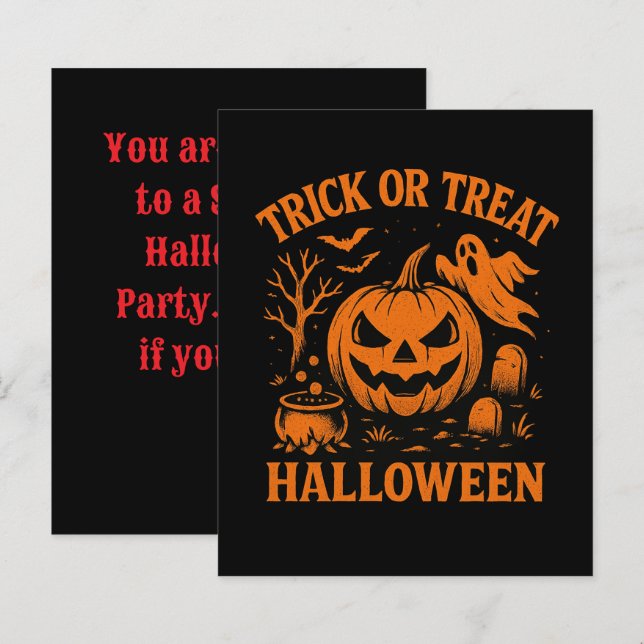 Bac ou traitement Invitation Halloween (Devant / Derrière)