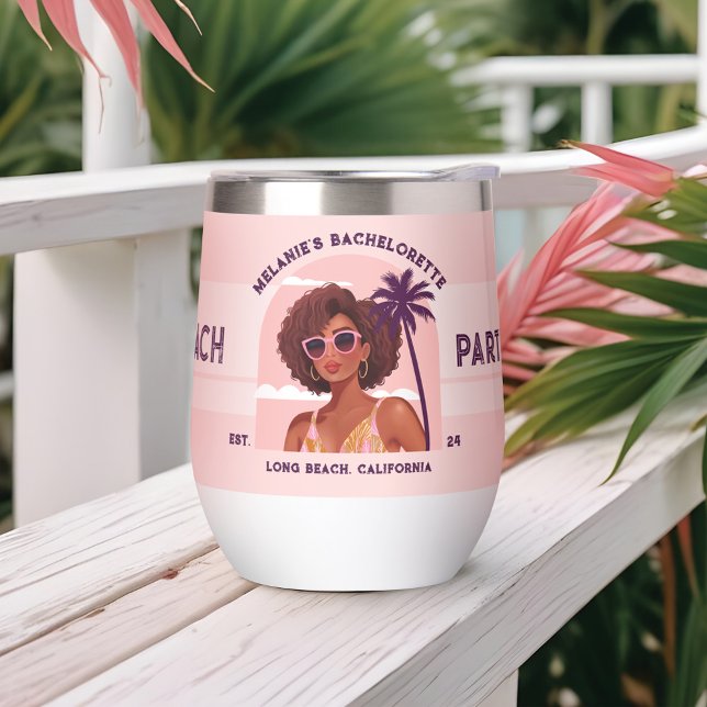 Bach Party Crew Retro Femme Bachelorette Party (The Bach Party Crew Retro Woman Bachelorette Party Thermal Wine Tumbler)