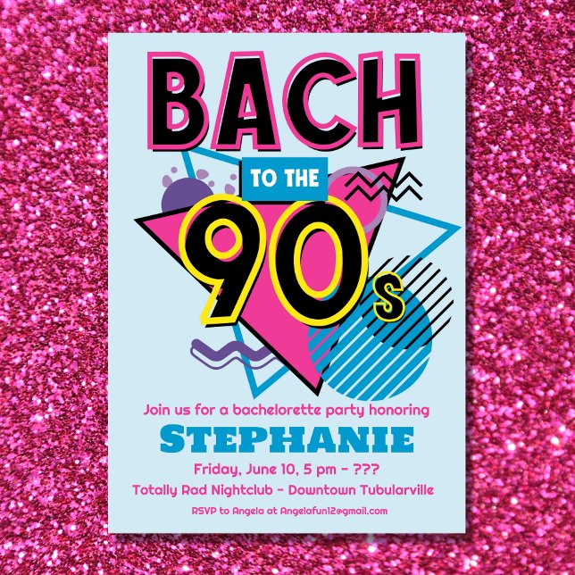 Bach to the 90s Bachelorette Party Invitation (Créateur téléchargé)