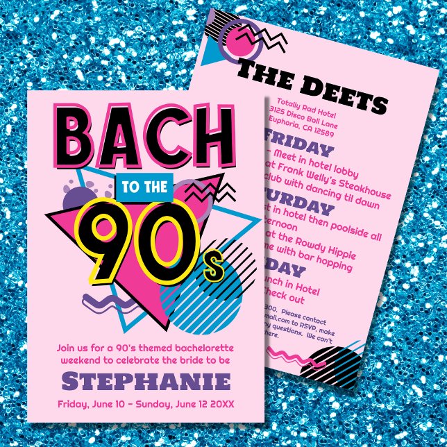 Bach to the 90s Bachelorette Weekend Invitation (Créateur téléchargé)