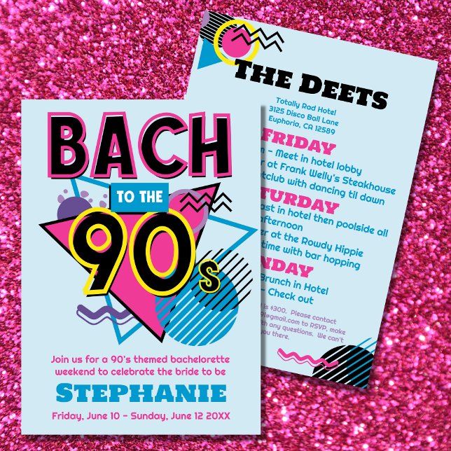 Bach to the 90s Bachelorette Weekend Invitation (Créateur téléchargé)