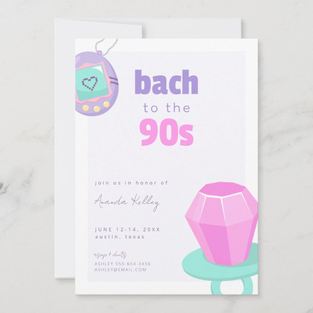 Bach to the 90s Bachelorette Weekend Invitation (Devant)