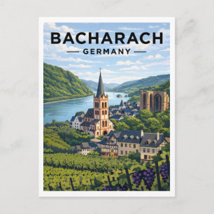 Bacharach Allemagne carte postale d'art de voyage