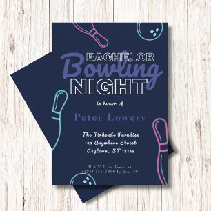 Bachelor Bowling Night Party Invitation