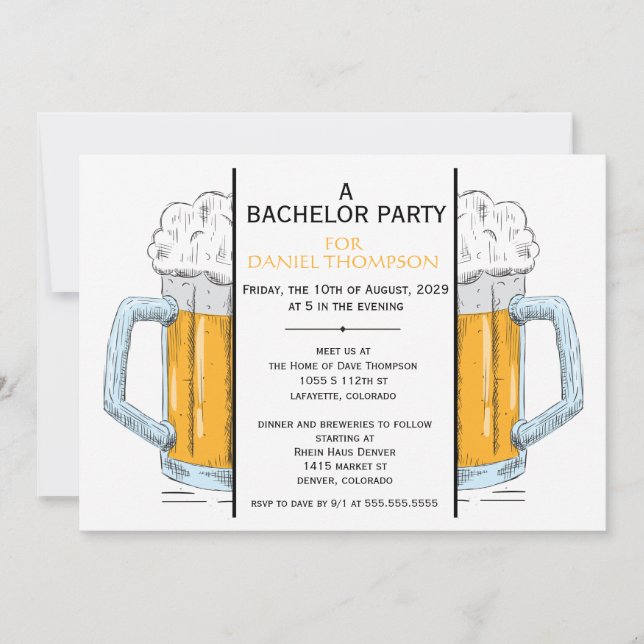 Bachelor Brew Party Invitation (Devant)