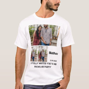 Bachelor Party custom 3 Photo Collage T-shirt