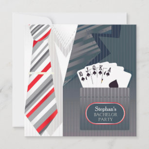 Bachelor Party Poker costume plat Invitation