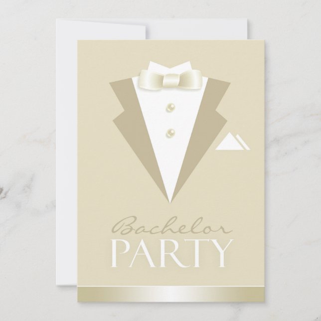 Bachelor Party Suit Flat Invitation (Devant)