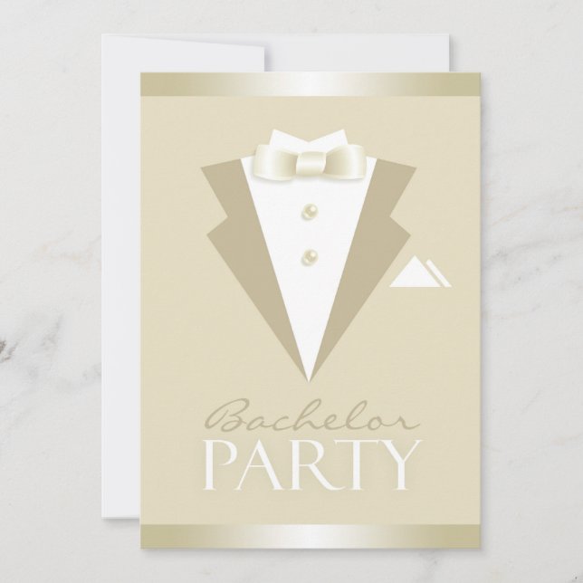 Bachelor Party Suit Flat Invitation (Devant)
