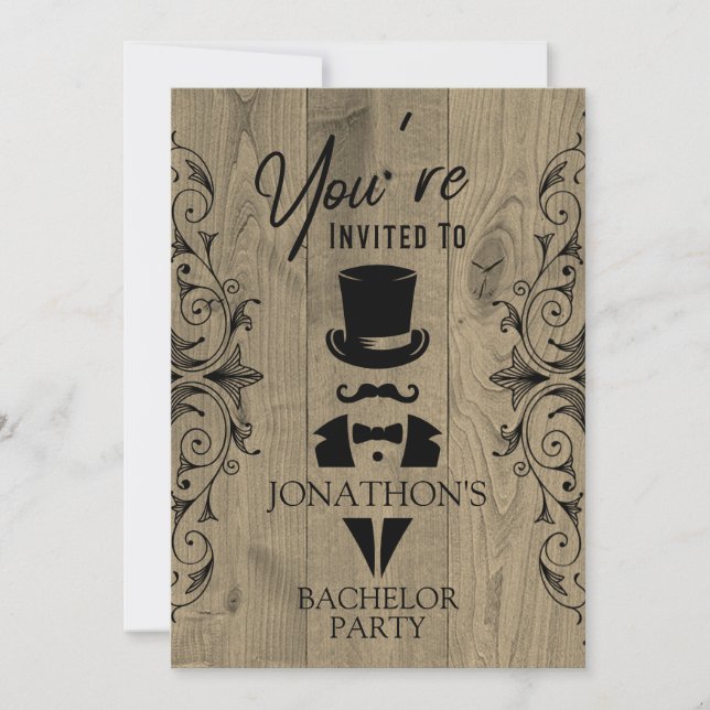 Bachelor Party Vintage Tuxedo Invitation (Devant)