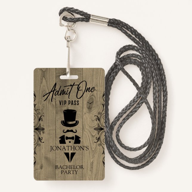 Bachelor Party Vintage Tuxedo VIP Badge (Devant avec lanière)
