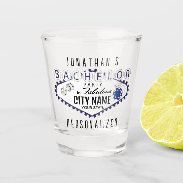 Bachelor - Vegas Poker Style - Bleu foncé verre de (Devant)