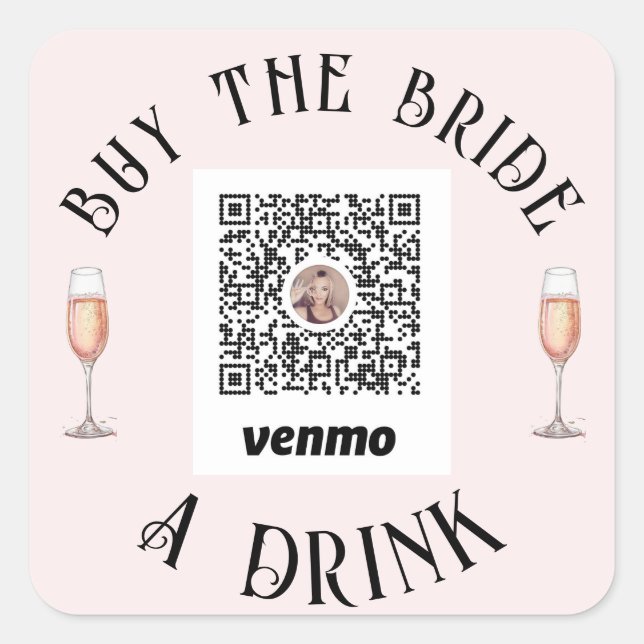 Bachelorette Acheter La Mariée Un Verre Sticker QR (Devant)