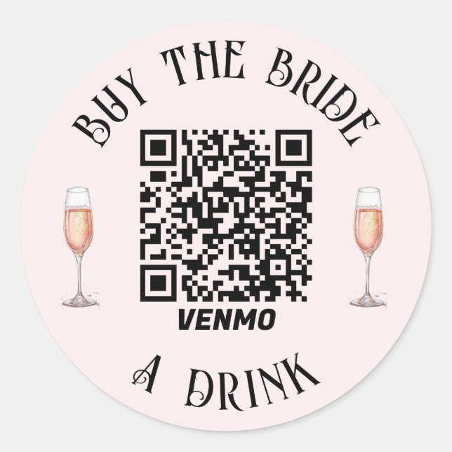 Bachelorette Acheter La Mariée Un Verre Sticker QR (Devant)