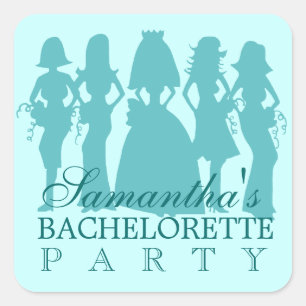 Bachelorette autocollant de la partie turquoise