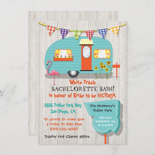 Bachelorette Bachelorette Bachelorette invitation (Devant / Derrière)