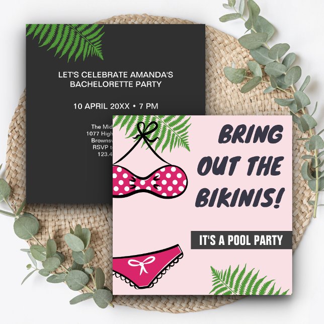 Bachelorette Bachelorette Basse Cute Invitation (Créateur téléchargé)