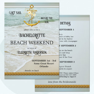 Bachelorette Beach Nautique Weekend Invitation