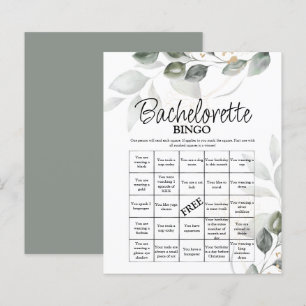 Bachelorette Bingo vert jeu nuptiale