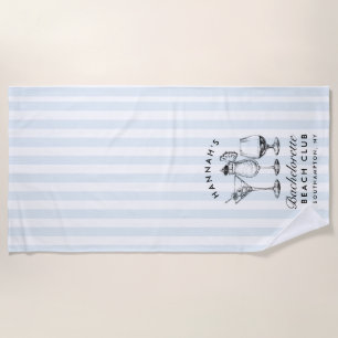 Bachelorette Bleu & Noir Retro moderne Serviette d