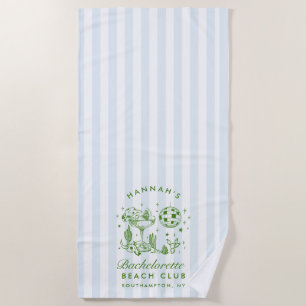 Bachelorette Bleu & Vert Retro Moderne Serviette d