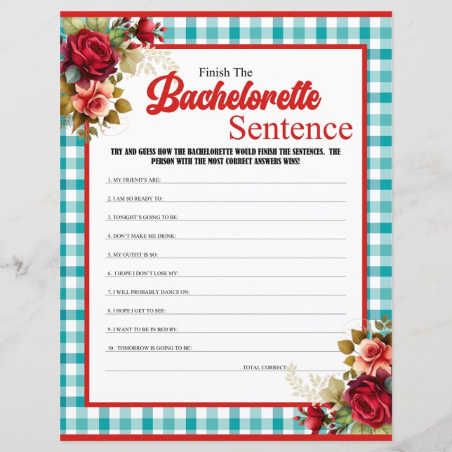 Bachelorette Bleue Classique Terminer le jeu de la (Devant)