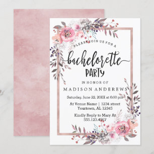 Bachelorette Blush & Rose Gold Invitation